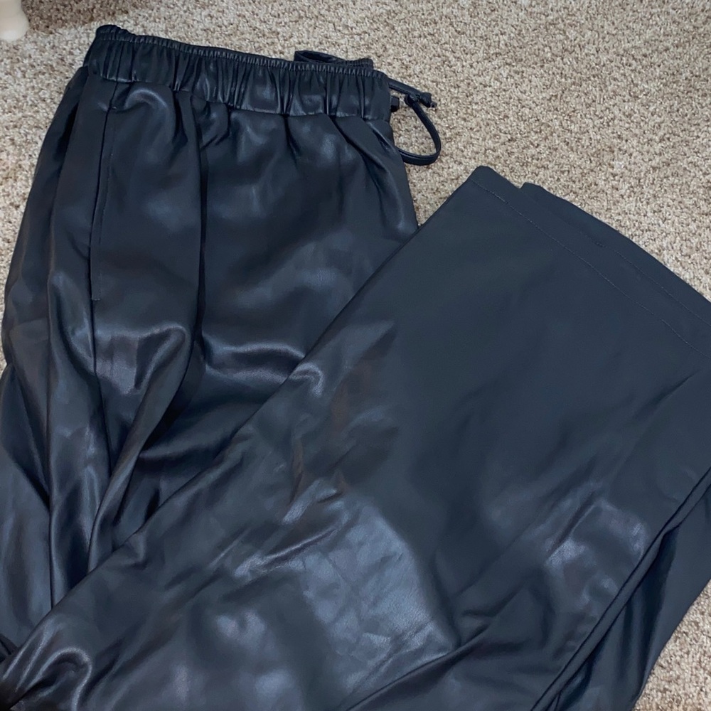 Faux Leather Black Pants
